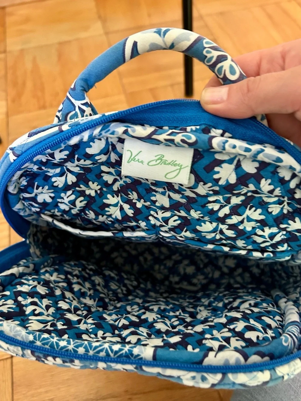 Vera Bradley Blue Floral Quilted Backpack - Women Bags Small 12”L x 9”W